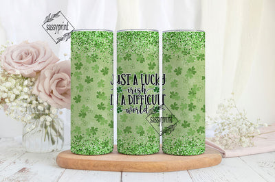 Shamrock Lucky Irish, 20oz Tumbler Design Template for Sublimation, Guitar Full Tumbler Wrap instant download, Music teacher Sublimation sassyprint 