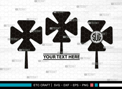 Shamrock Monogram, Shamrock Silhouette, Shamrock SVG, Clover Leaf Svg, Trefoil Svg, Patricks Leaf Svg, Three Leaf Svg, SB00532 SVG ETC Craft 