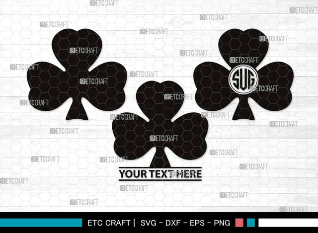 Shamrock Monogram, Shamrock Silhouette, Shamrock SVG, Clover Leaf Svg, Trefoil Svg, Patricks Leaf Svg, Three Leaf Svg, SB00532 SVG ETC Craft 