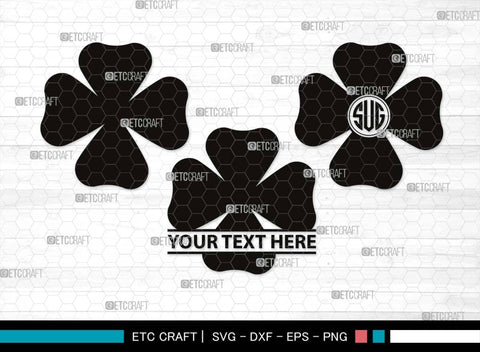 Shamrock Monogram, Shamrock Silhouette, Shamrock SVG, Clover Leaf Svg, Trefoil Svg, Patricks Leaf Svg, Three Leaf Svg, SB00532 SVG ETC Craft 