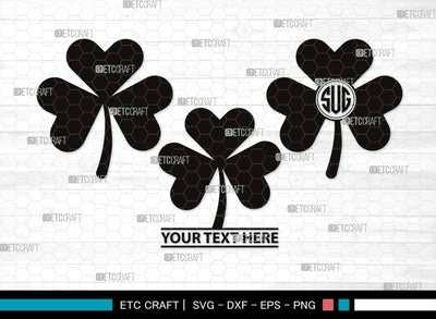 Shamrock Monogram, Shamrock Silhouette, Shamrock SVG, Clover Leaf Svg, Trefoil Svg, Patricks Leaf Svg, Three Leaf Svg, SB00532 SVG ETC Craft 