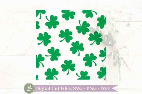 Shamrock Pattern SVG for St Patrick's Day Signs (Not Seamless/Tiled) SVG LilleJuniper 