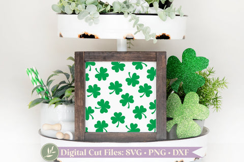 Shamrock Pattern SVG for St Patrick's Day Signs (Not Seamless/Tiled) SVG LilleJuniper 