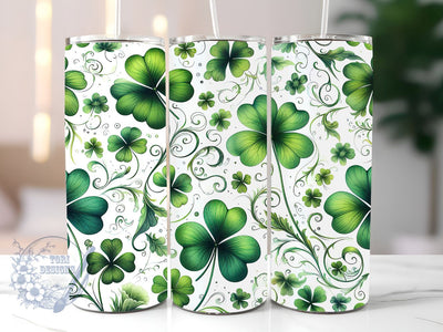 Shamrock St Patrick's Day 20oz Skinny Tumbler, St Patrick's Day Tumbler Png, Straight & Tapered Tumbler Wrap, Instant Digital Download Sublimation ToriDesigns 