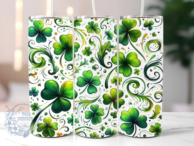 Shamrock St Patrick's Day 20oz Skinny Tumbler, St Patrick's Day Tumbler Png, Straight & Tapered Tumbler Wrap, Instant Digital Download Sublimation ToriDesigns 