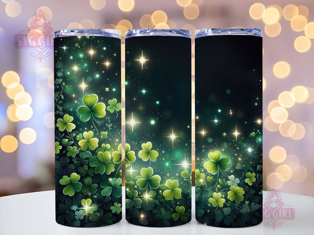 Shamrock St Patrick's Day 20oz Tumbler Wrap Sublimation Design, Straight Tapered Tumbler Wrap, St Patricks Day Tumbler Png, Instant Digital Download Sublimation SvggirlplusArt 