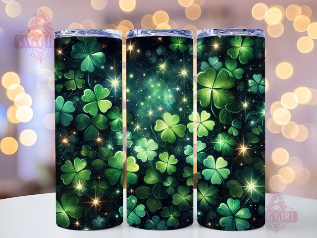 Shamrock St Patrick's Day 20oz Tumbler Wrap Sublimation Design, Straight Tapered Tumbler Wrap, St Patricks Day Tumbler Png, Instant Digital Download Sublimation SvggirlplusArt 
