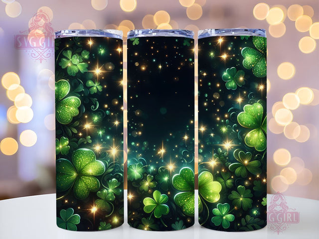 Shamrock St Patrick's Day 20oz Tumbler Wrap Sublimation Design, Straight Tapered Tumbler Wrap, St Patricks Day Tumbler Png, Instant Digital Download Sublimation SvggirlplusArt 