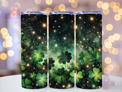 Shamrock St Patrick's Day 20oz Tumbler Wrap Sublimation Design, Straight Tapered Tumbler Wrap, St Patricks Day Tumbler Png, Instant Digital Download Sublimation SvggirlplusArt 