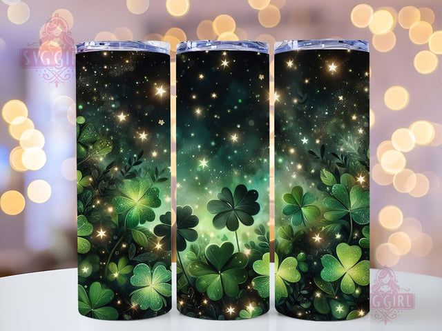 Shamrock St Patrick's Day 20oz Tumbler Wrap Sublimation Design, Straight Tapered Tumbler Wrap, St Patricks Day Tumbler Png, Instant Digital Download Sublimation SvggirlplusArt 