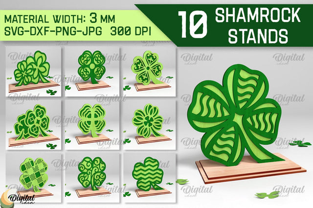 Shamrock Stand Laser Cut Bundle. St. Patrick's Day SVG SVG Evgenyia Guschina 
