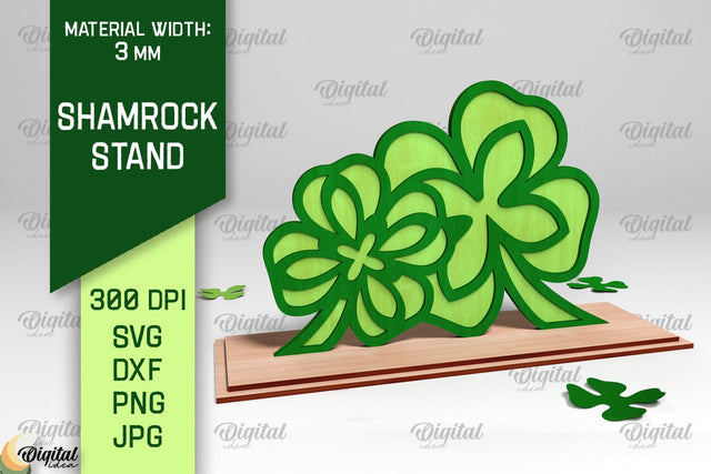 Shamrock Stand Laser Cut. St. Patrick's Day SVG SVG Evgenyia Guschina 