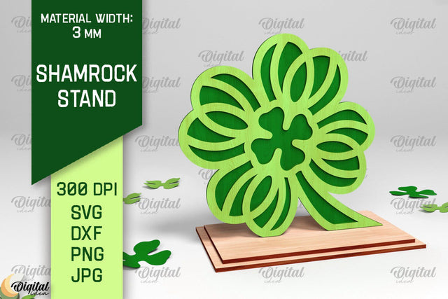 Shamrock Stand Laser Cut. St. Patrick's Day SVG SVG Evgenyia Guschina 