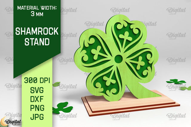 Shamrock Stand Laser Cut. St. Patrick's Day SVG SVG Evgenyia Guschina 