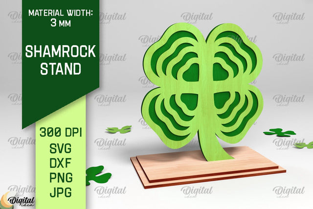 Shamrock Stand Laser Cut. St. Patrick's Day SVG SVG Evgenyia Guschina 