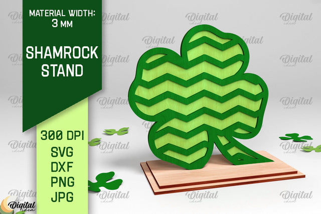 Shamrock Stand Laser Cut. St. Patrick's Day SVG SVG Evgenyia Guschina 