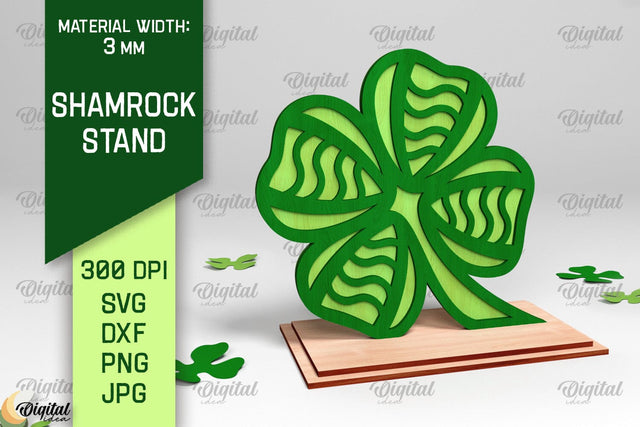 Shamrock Stand Laser Cut. St. Patrick's Day SVG SVG Evgenyia Guschina 