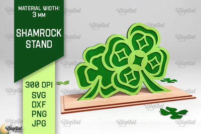 Shamrock Stand Laser Cut. St. Patrick's Day SVG SVG Evgenyia Guschina 