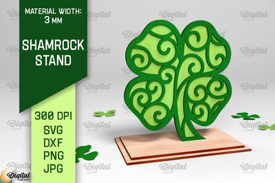 Shamrock Stand Laser Cut. St. Patrick's Day SVG SVG Evgenyia Guschina 