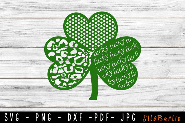 Shamrock SVG, Clover SVG, St Patricks Day SVG, Heart Svg, Leopard Pattern Svg, Png, Saint Patrick's Day, Irish svg, Cut File for Cricut SVG SilaBerlin 