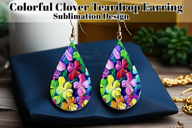 Shamrock Teardrop Earring Design, St Patrick's Day Sublimation Teardrop Earring, e1 Sublimation Designing with Marlo 