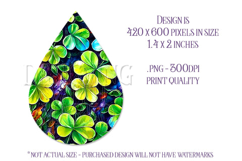 Shamrock Teardrop Earring Design, St Patrick's Day Sublimation Teardrop Earring, e2 Sublimation Designing with Marlo 