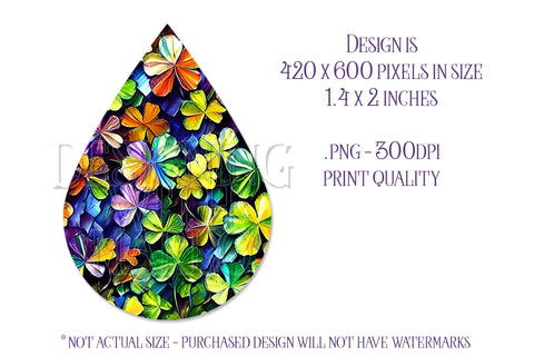 Shamrock Teardrop Earring Design, St Patrick's Day Sublimation Teardrop Earring, e4 Sublimation Designing with Marlo 