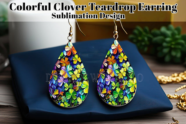 Shamrock Teardrop Earring Design, St Patrick's Day Sublimation Teardrop Earring, e4 Sublimation Designing with Marlo 
