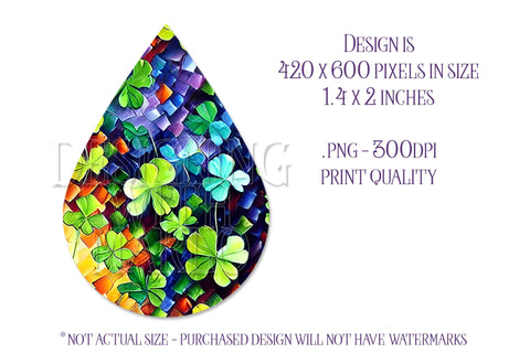 Shamrock Teardrop Earring Design, St Patrick's Day Sublimation Teardrop Earring, e7 Sublimation Designing with Marlo 