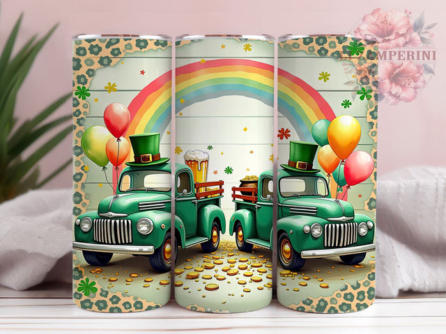 Shamrock Truck St. Patrick's 20oz Tumbler, Irish Truck Tumbler, 20oz Tumbler Wrap, Sublimation Design, Shamrock Truck, Green Drinkware, Lucky Irish Tumbler Sublimation Li Zamperini 
