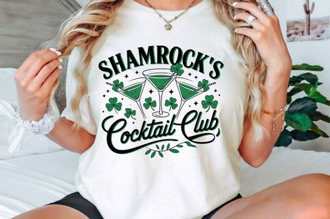 Shamrock's Cocktail Club PNG, St.Patricks Sublimation Design Sublimation Regulrcrative 