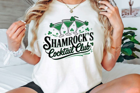Shamrock's Cocktail Club PNG, St.Patricks Sublimation Design Sublimation Regulrcrative 