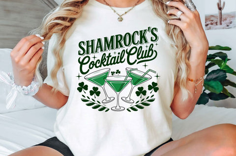 Shamrock's Cocktail Club PNG, St.Patricks Sublimation Design Sublimation Regulrcrative 