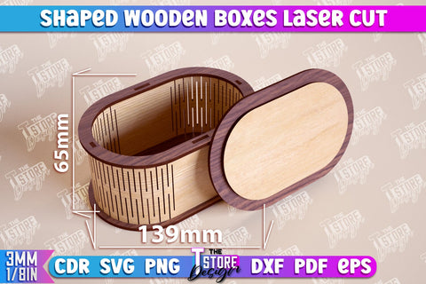 Shaped Wooden Boxes Bundle | Jewelry Box | Storage Box | Gift Box | Organizer | CNC Files SVG The T Store Design 