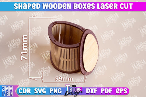 Shaped Wooden Boxes Bundle | Jewelry Box | Storage Box | Gift Box | Organizer | CNC Files SVG The T Store Design 