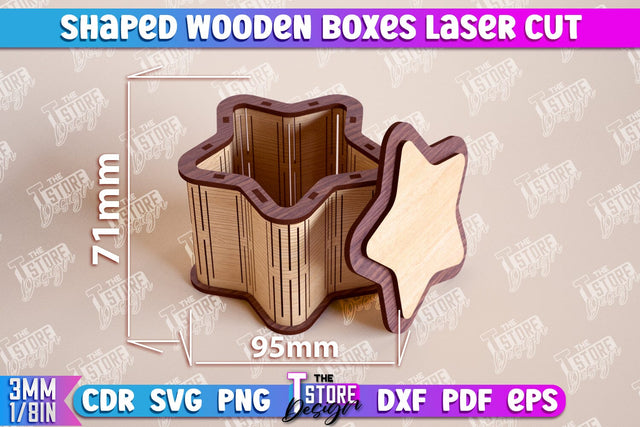 Shaped Wooden Boxes | Jewelry Box | Storage Box | Gift Box | Organizer | CNC File SVG The T Store Design 
