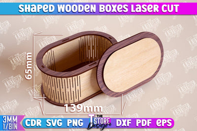 Shaped Wooden Boxes | Jewelry Box | Storage Box | Gift Box | Organizer | CNC File SVG The T Store Design 