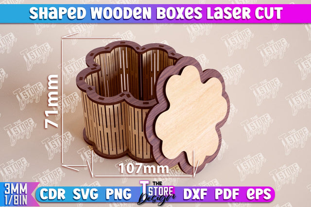 Shaped Wooden Boxes | Jewelry Box | Storage Box | Gift Box | Organizer | CNC File SVG The T Store Design 