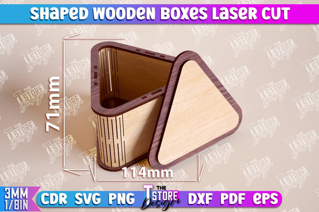 Shaped Wooden Boxes | Jewelry Box | Storage Box | Gift Box | Organizer | CNC File SVG The T Store Design 