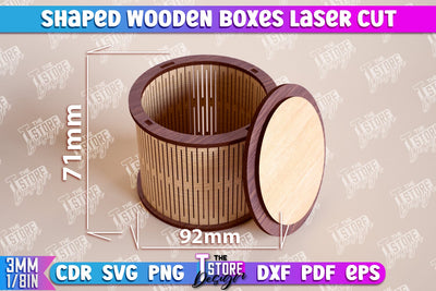 Shaped Wooden Boxes | Jewelry Box | Storage Box | Gift Box | Organizer | CNC File SVG The T Store Design 