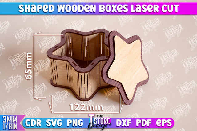 Shaped Wooden Boxes | Jewelry Box | Storage Box | Gift Box | Organizer | CNC File SVG The T Store Design 