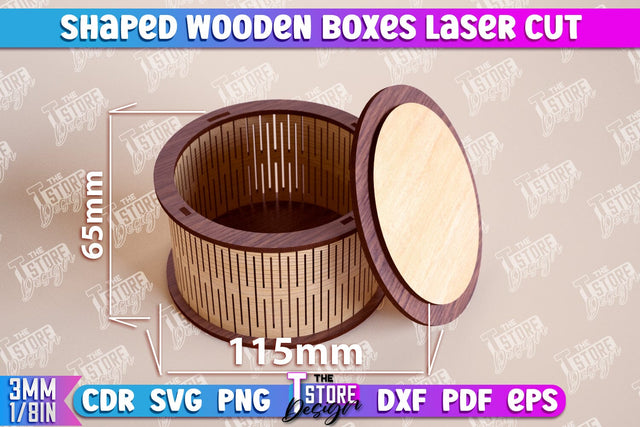 Shaped Wooden Boxes | Jewelry Box | Storage Box | Gift Box | Organizer | CNC File SVG The T Store Design 