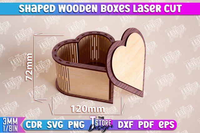 Shaped Wooden Boxes | Jewelry Box | Storage Box | Gift Box | Organizer | CNC File SVG The T Store Design 