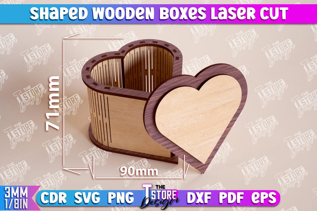 Shaped Wooden Boxes | Jewelry Box | Storage Box | Gift Box | Organizer | CNC File SVG The T Store Design 