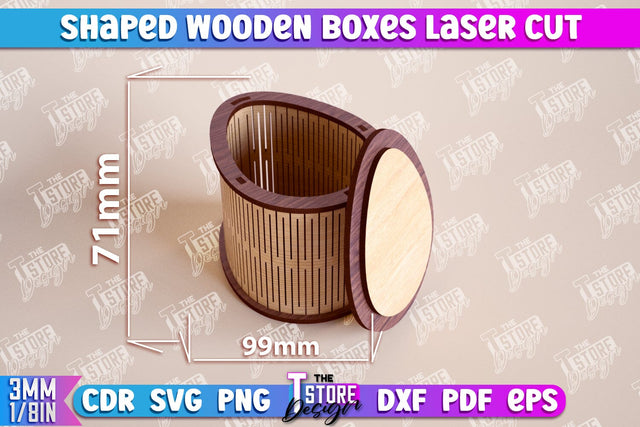 Shaped Wooden Boxes | Jewelry Box | Storage Box | Gift Box | Organizer | CNC File SVG The T Store Design 
