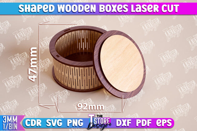 Shaped Wooden Boxes | Jewelry Box | Storage Box | Gift Box | Organizer | CNC File SVG The T Store Design 