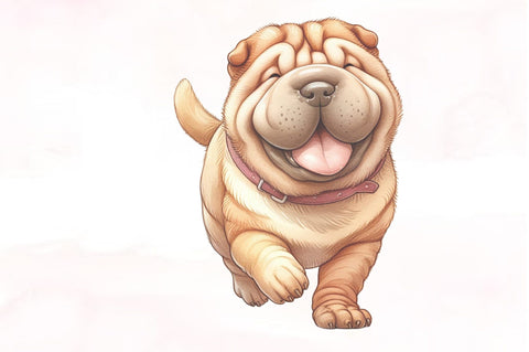 Shar-Pei Dog Watercolor Clipart Sublimation SVGista 