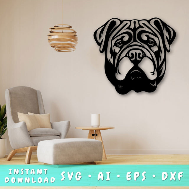 Shar Pei Laser SVG Cut File, Shar Pei Glowforge File, Shar Pei DXF, Shar Pei Wall Art SVG SVG HappyDesignStudio 