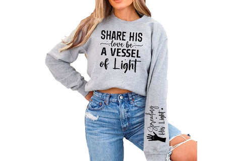 Share His Love Be a Vessel of Light Sleeve SVG Design, Christian Sleeve SVG, Faith SVG Design, Jesus Sleeve SVG SVG Regulrcrative 