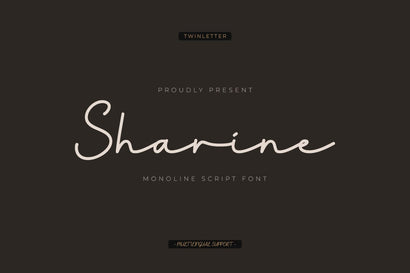 Sharine - Script Monoline Font Font twinletter 